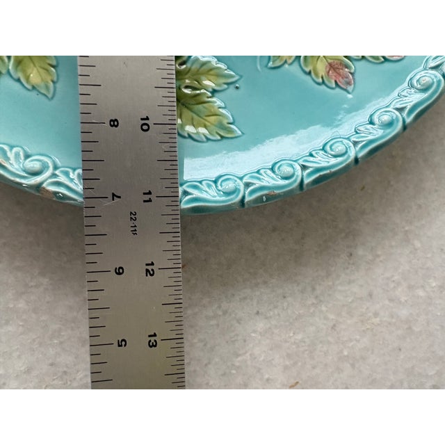 Antique German Majolica Plate Comes With Wall Hanging Hook For Sale - Image 4 of 4