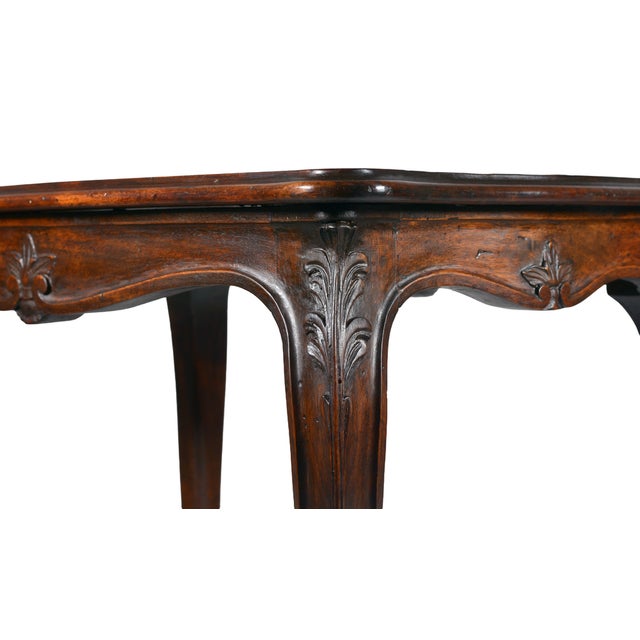 Brown 19th Century Louis XV French Side Table in Carved Walnut, 1800s For Sale - Image 8 of 13
