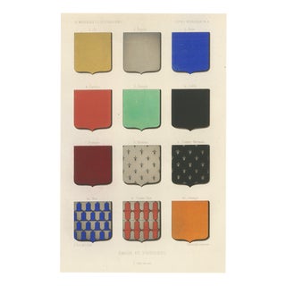 Ferdinand Séré, Heraldic Tinctures and Furs, Lacroix, 1851, Chromolithograph For Sale