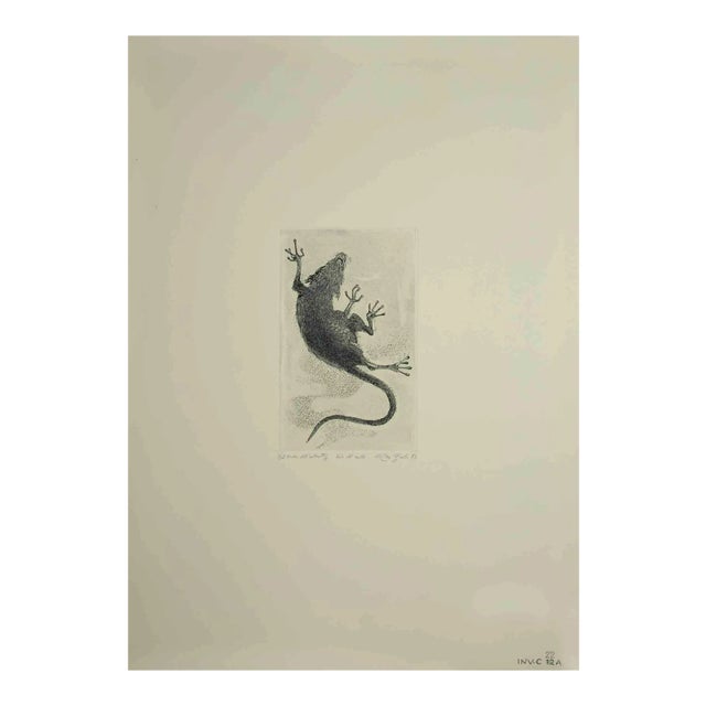 Leo Guida, Flight of the Rat, Original Etching, 1973 For Sale