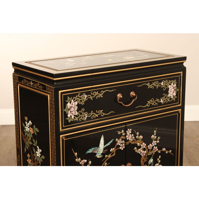 Asian Black Lacquer Storage Chairish