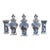 Set of 5 Circa 1900 Blue and White Delft Vases From Holland For Sale