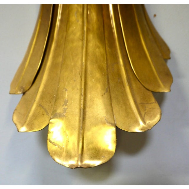 1980s 26" Massive Brass Wall Sconces, Pair For Sale - Image 5 of 7