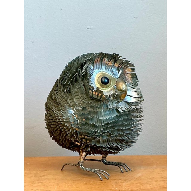 Late 20th Century Sergio Bustamante Metal Owl Sculpture For Sale - Image 5 of 13
