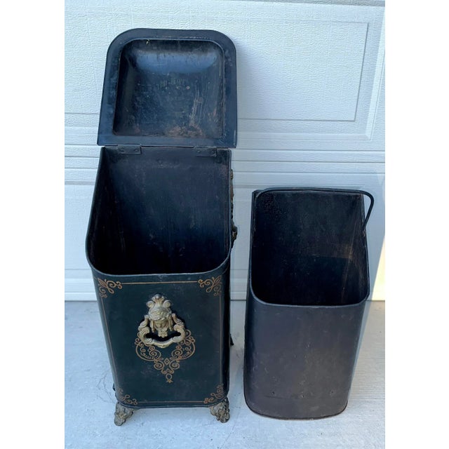 Antique 19th Century French Hand Painted Fireplace Coal Scuttle For Sale - Image 10 of 12