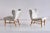 Mid-Century Modern Set of Lounge Chairs in Ivory Linen and Elm by Eric Bertil Karlén, Sweden, 1940s For Sale - Image 3 of 12