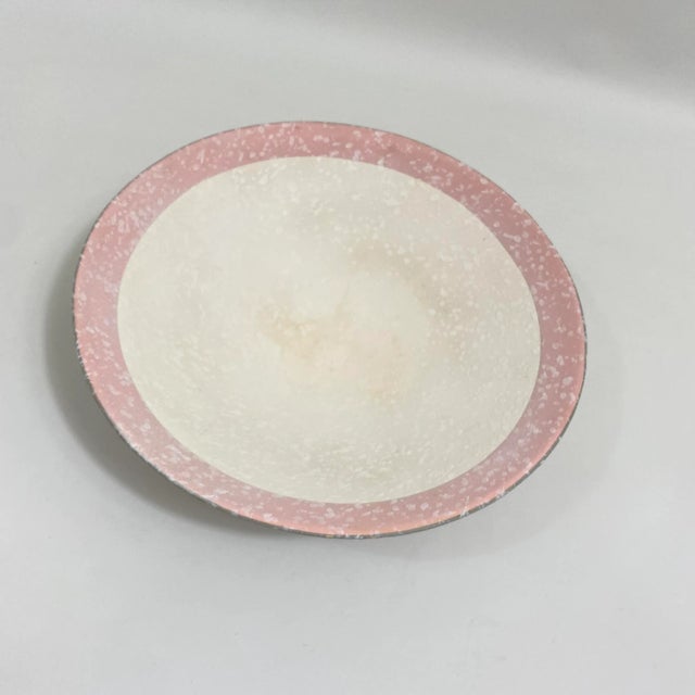 Cream 80s Maurice Ceramics Striped Catchall Bowl For Sale - Image 8 of 13