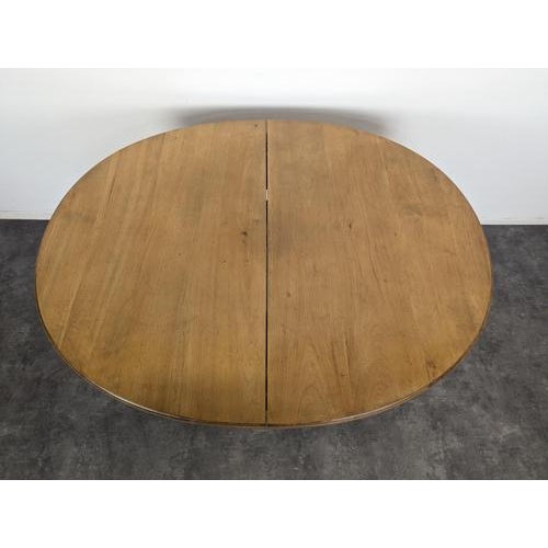 Oval Directoire-Style Cherry Wood Table with Extension For Sale - Image 3 of 7