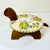 1970s Vintage Arts & Crafts Coastal Folk Art Needlepoint Cushion & Pine Turtle Footstool. For Sale - Image 6 of 16