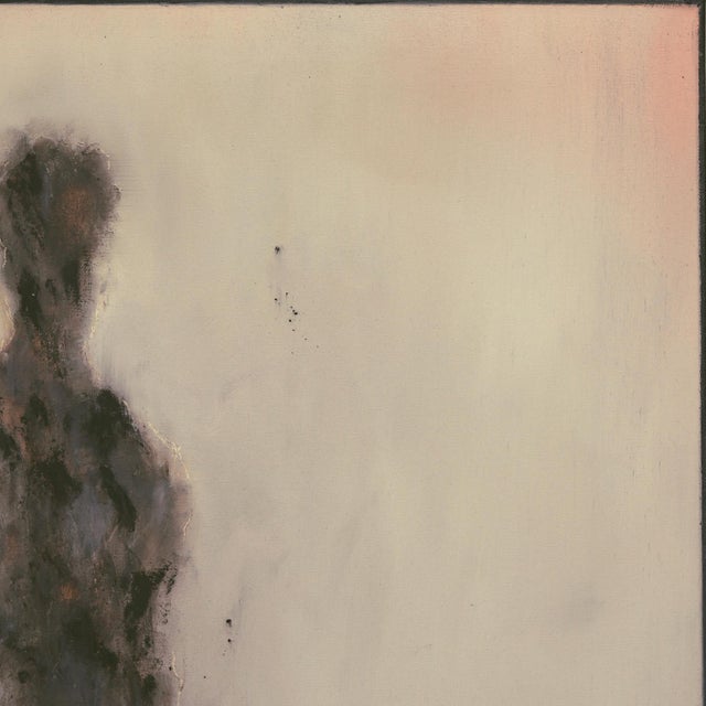 Figurative Beyond the Ashes - Abstract Moody Neutral Tone Figurative Oil Painting on Canvas Original Artwork by Mark Acetelli For Sale - Image 3 of 9