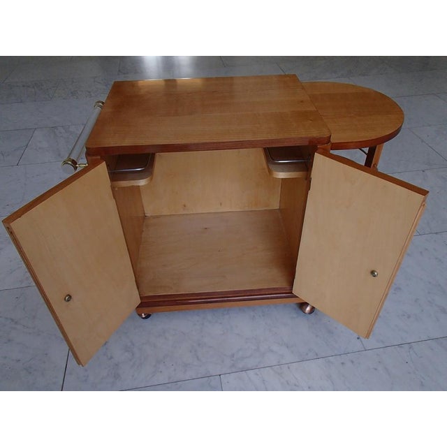 Art Deco Bar Wagon with Intarsia and Acrylic Glass Handle, 1930s For Sale - Image 3 of 18