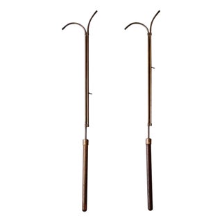 Antique Copper Candle Lighters Pair For Sale