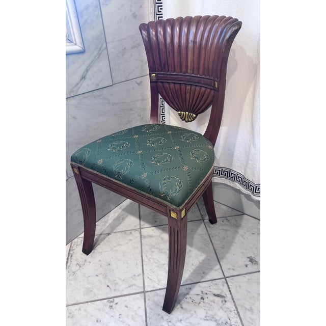 Late 20th Century Attributed Maitland Smith Mahogany Fan Back Dining Chairs - A Pair For Sale - Image 12 of 17