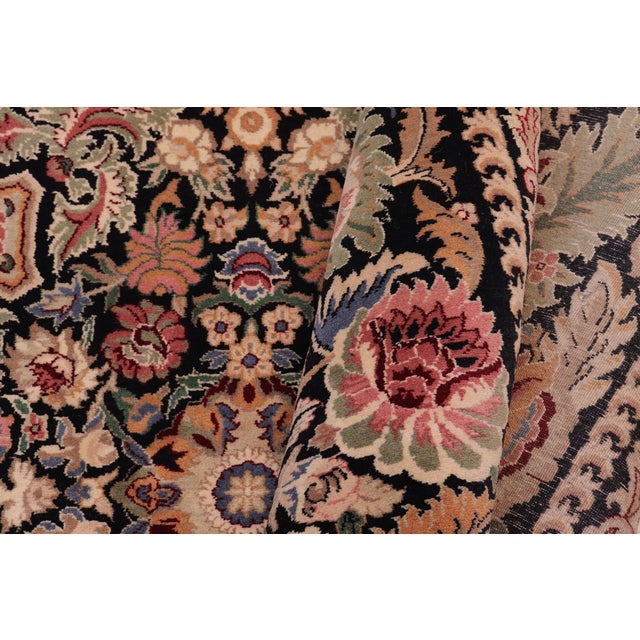 Textile Elegant 1990's Pak-Persian Black/Black Wool Rug - 12'2'' X 17'0'' For Sale - Image 7 of 9