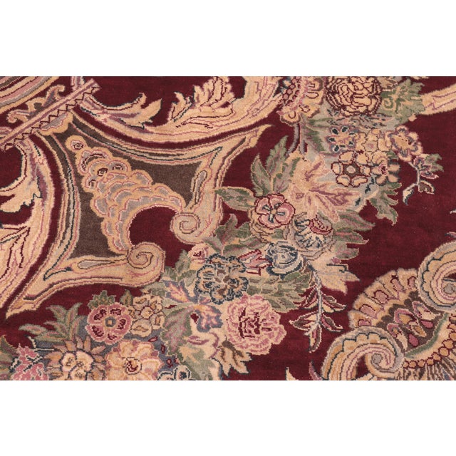 Shabby Chic Pak-Persian Red/Pink Wool Rug - 9'0'' X 11'11'' For Sale - Image 4 of 9