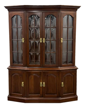 Vintage Pennsylvania House Cherry Bubble Glass Georgian China Cabinet