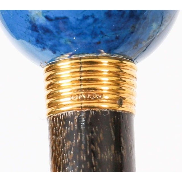 Antique Lapis Lazuli Walking Stick Cane by Briggs, 1890s For Sale - Image 9 of 10