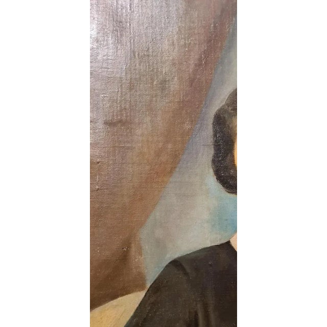 1940s Portrait of Woman, Early 1900s, Oil on Canvas, Framed For Sale - Image 5 of 12