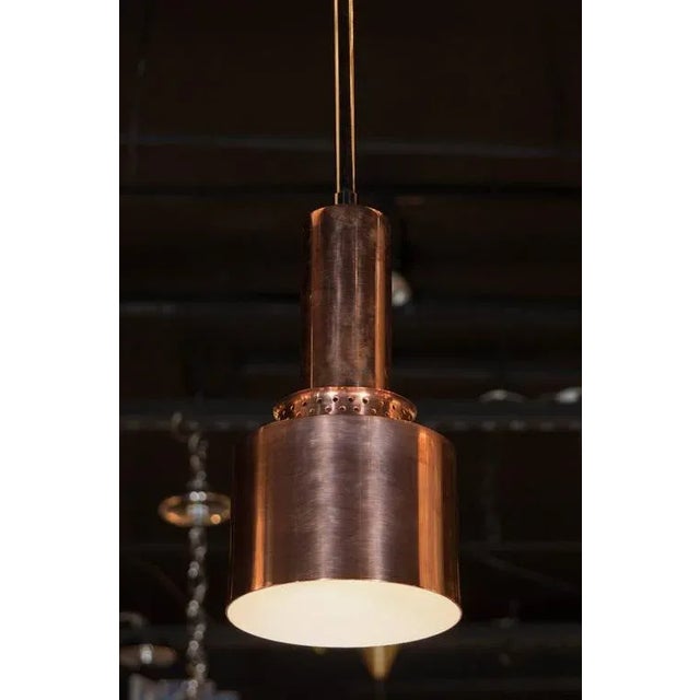 Hans-Agne Jakobsson Industrial Mid-Century Modernist Copper Pendant by Hans Agne Jakobsson For Sale - Image 4 of 8