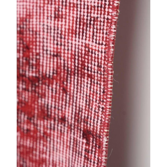 1970s Vintage Turkish Oushak Handmade Wool Cotton Red Area Rug For Sale - Image 9 of 11