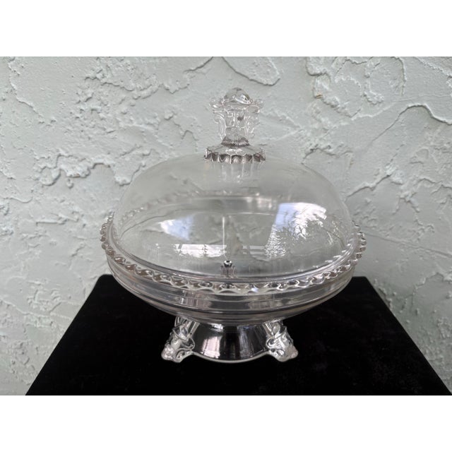 American Antique j.h. Hobbs Figural Pressed Glass Covered Compote Candy Dish For Sale - Image 3 of 12