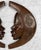 Vintage African Tribal Carved Crescent Moon Man & Women Wall Sculptures - A Pair For Sale - Image 9 of 10