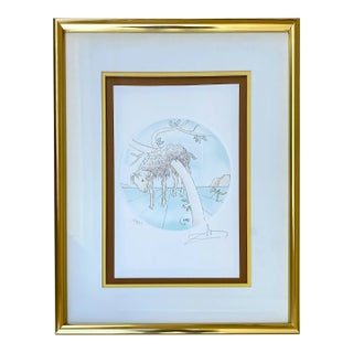 Salvador Dalí Hand Signed "Aries" Zodiac Suite Etching, Framed For Sale