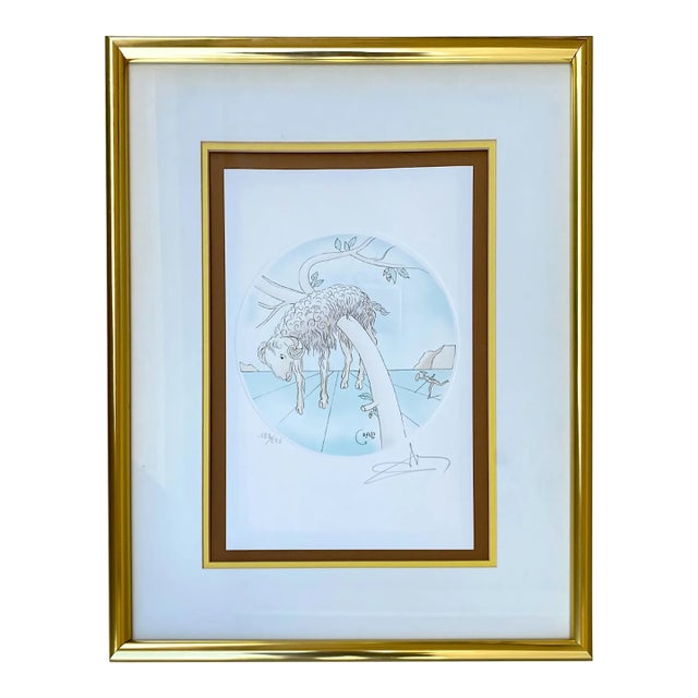 Salvador Dalí Hand Signed "Aries" Zodiac Suite Etching, Framed For Sale