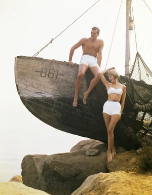Boat Pose' Contemporary Archival Color Photograph Print From the Original Negative by Tom Kelley - 20x24