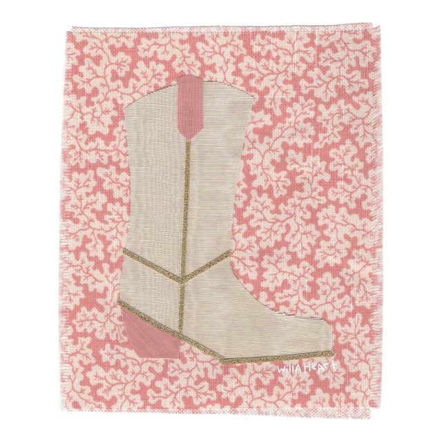 Lula the Cowboy Boot by Willa Heart in Brimfield Black Frame, Mini Art Print For Sale