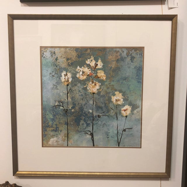 Blue "Textures IV" Framed and Matted Lithograph For Sale - Image 8 of 8
