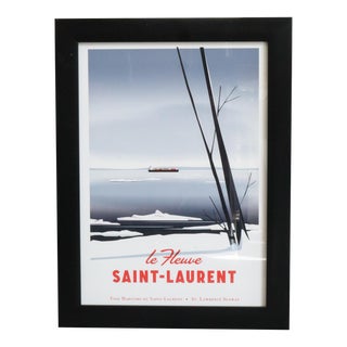 2019 Contemporary Poster, Pascal Blanchet, Le Fleuve St. Laurent, Small, Framed For Sale