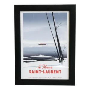 2019 Contemporary Poster, Pascal Blanchet, Le Fleuve St. Laurent, Small, Framed