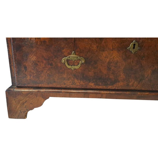 Brown Antique English Walnut Commode with Flap For Sale - Image 8 of 11