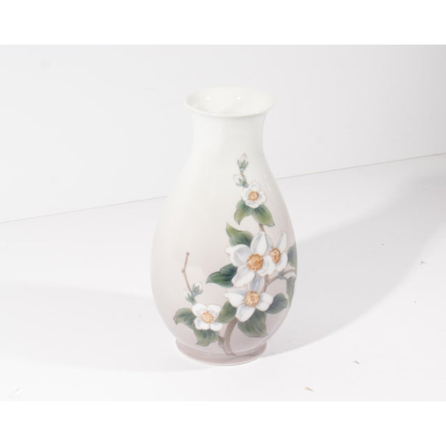 Bing & Grondahl Bing and Grondahl Denmark Porcelain Vase With Dogwood Blossoms For Sale - Image 4 of 6