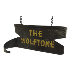 Vintage Metal Sign "Wolftone" Hanging