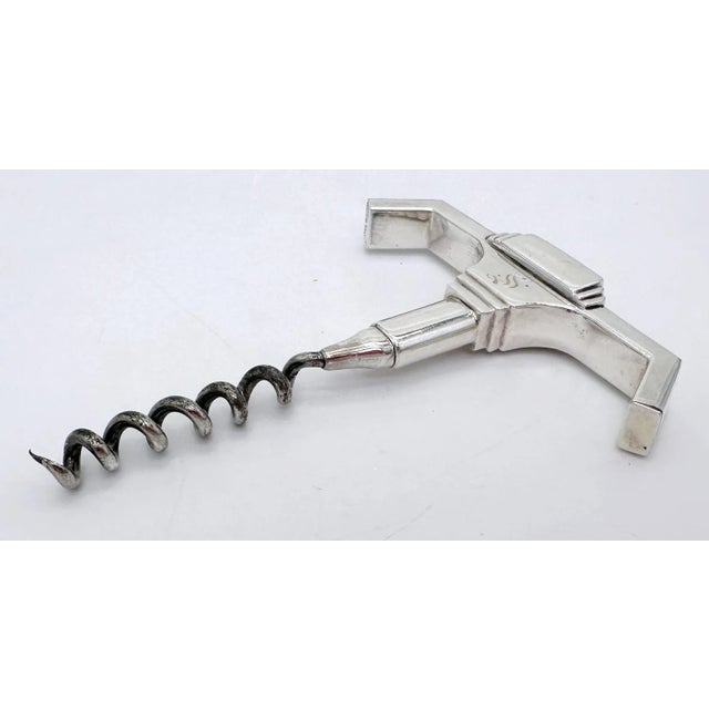 Art Deco Art Deco /Moderne Sterling (.950) & Silverplate Corkscrew, Monogram 'S', 1930 For Sale - Image 3 of 11