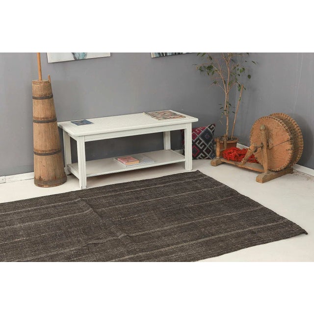 Mid 20th Century Modern Vintage Goat Hair Kilim Rug For Sale In Los Angeles - Image 6 of 7