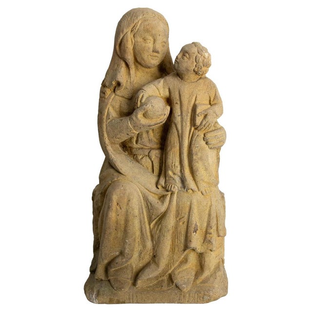 French Statuette of Virgin and Child, Early 20th Century For Sale - Image 9 of 9