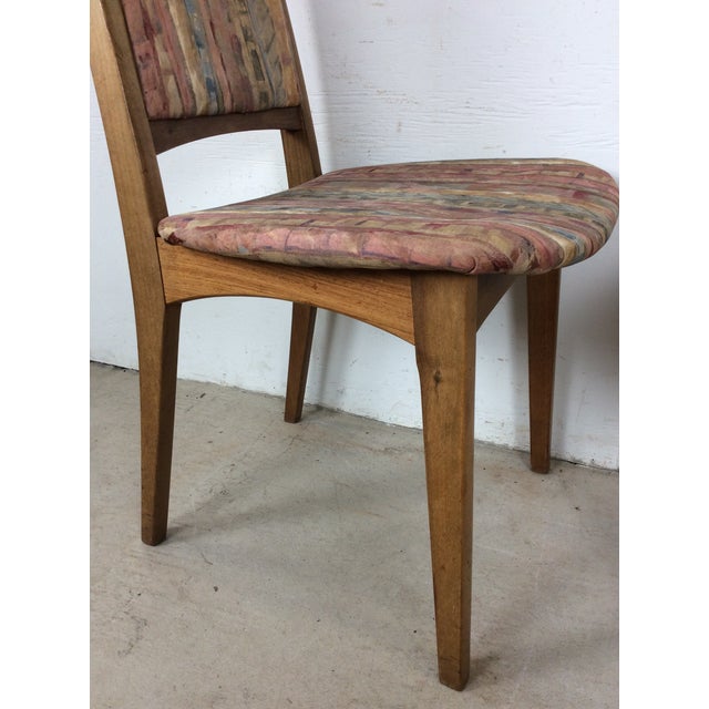 Set of 6 Mid Century Modern Dining Chairs With Vintage Upholstery For Sale - Image 15 of 18