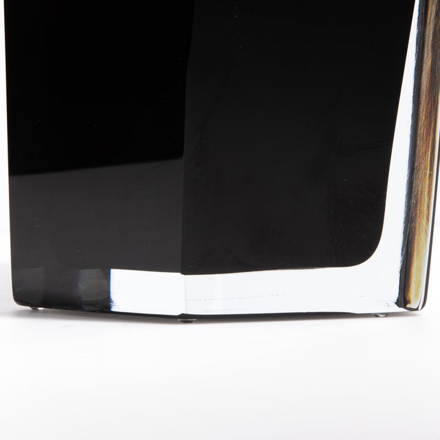 Hand Blown Murano Penta Vase in Onyx Black For Sale - Image 11 of 11
