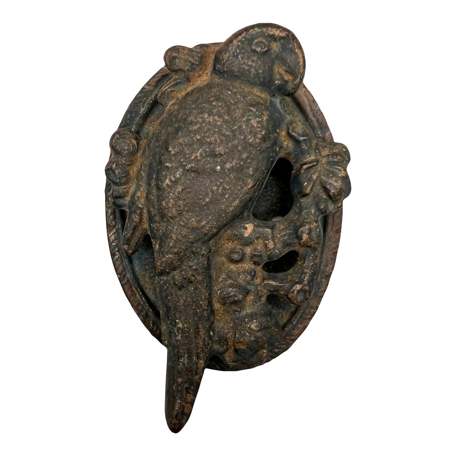 1920's Attributed to Hubley Cast Iron Parrot Bird Door Knocker