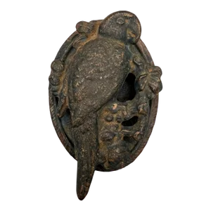 1920's Attributed to Hubley Cast Iron Parrot Bird Door Knocker
