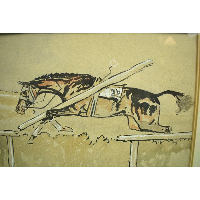 Traditional Slater Going to His Own Kind at Aintree C1935 Watercolor by Paul Brown For Sale - Image 3 of 6