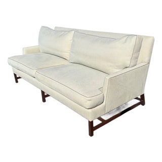 Modern Nancy Corzine Down Filled Linen Upholstered Renee Sofa For Sale