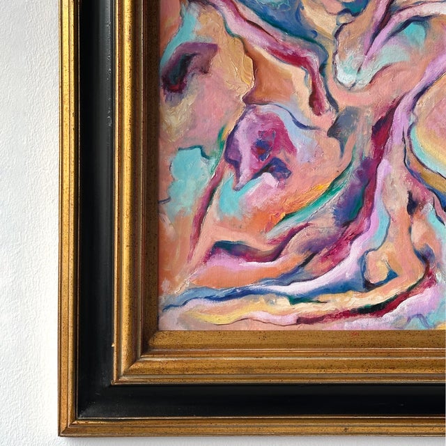 Pink Walter E Cohen Jr (1912-2004) Abstract Expressionism Framed Original For Sale - Image 8 of 10
