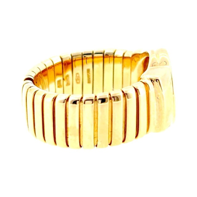 Bulgari Bvlgari 18k Yellow Gold Black Onyx Tubogas Ring For Sale - Image 4 of 10