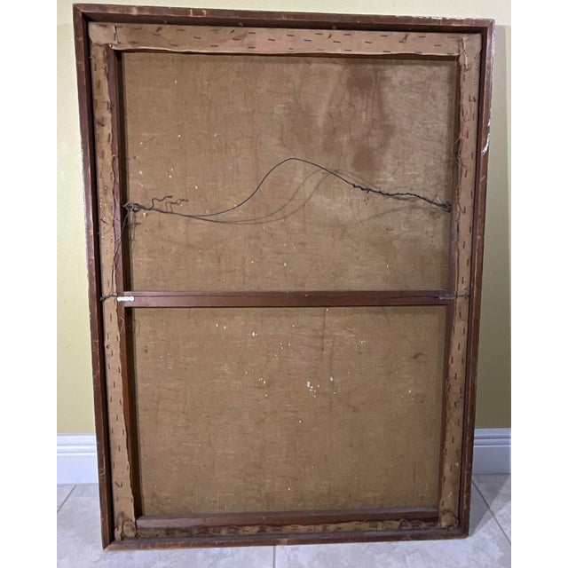 Signed Vintage Abstract Painting - Mid-Century Modern Original Art For Sale - Image 16 of 17