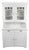 Vintage Hungarian White Painted Cabinet with Glass Doors For Sale
