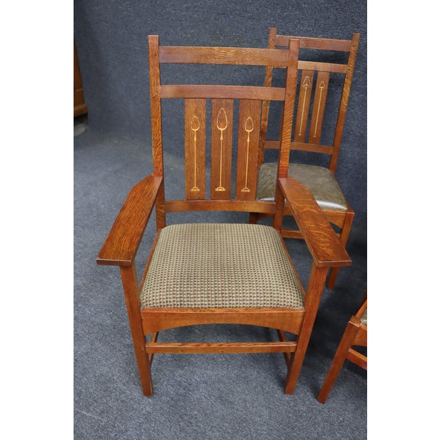 Set of 6 Stickley Harvey Ellis Mission Oak Dining Chairs For Sale In Philadelphia - Image 6 of 15